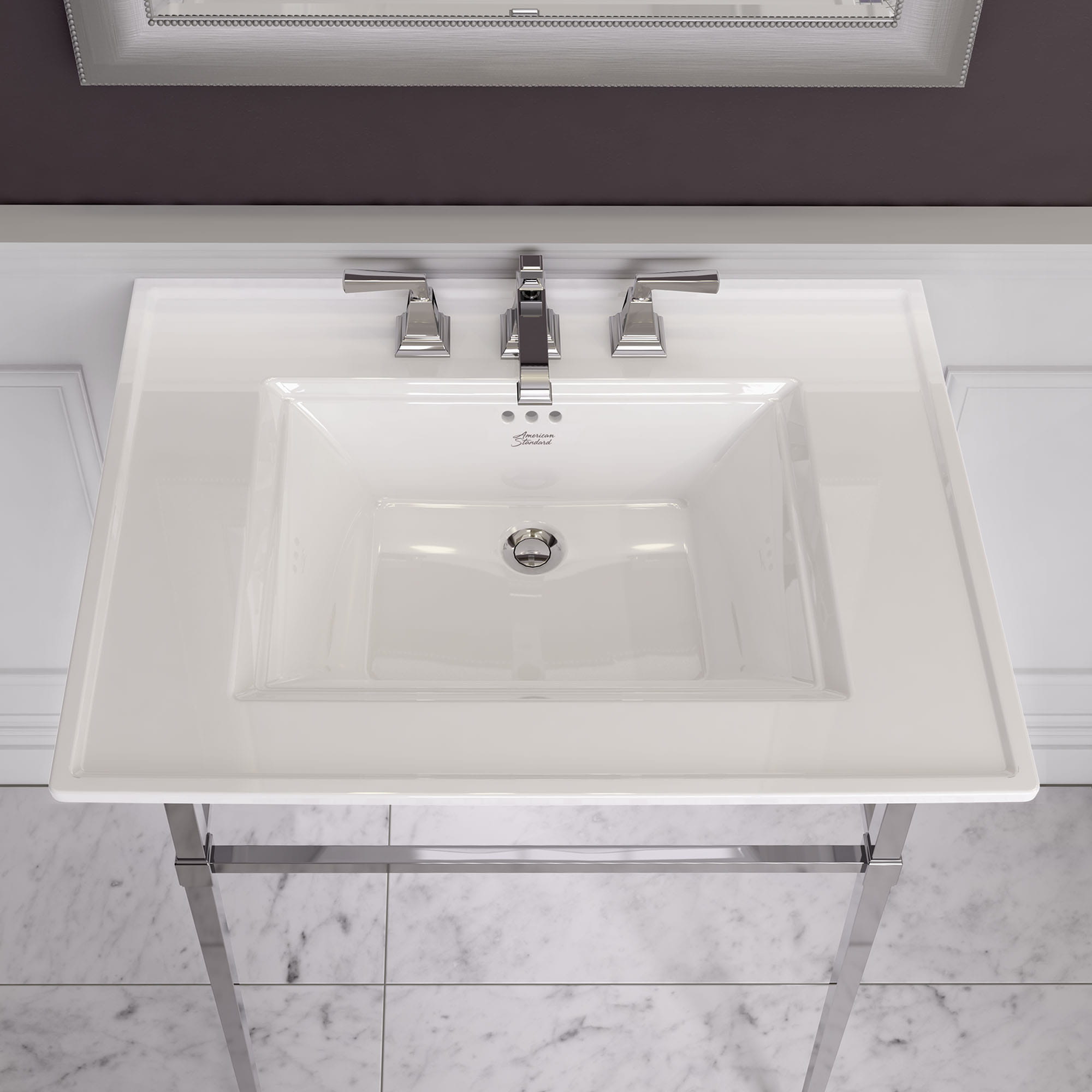 Town Square S 8 Inch Widespread Pedestal Sink Top WHITE